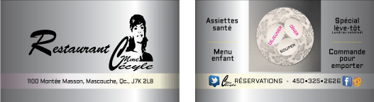 Création de cartes d'affaires Restaurant Mme Cécyle